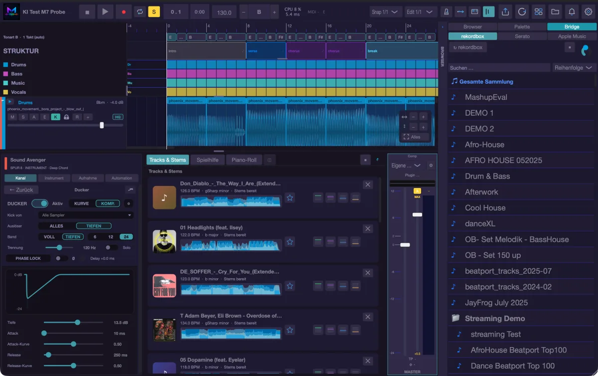 Bridge: rekordbox-Playlists.