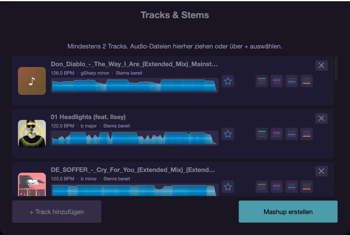 Struktur-Master und Harmonie-Referenz wählen.