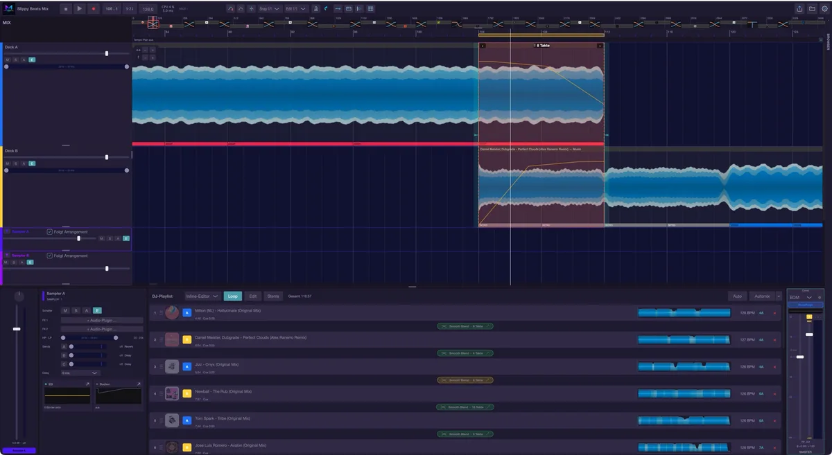 Umgebung einer Sampler-Spur.