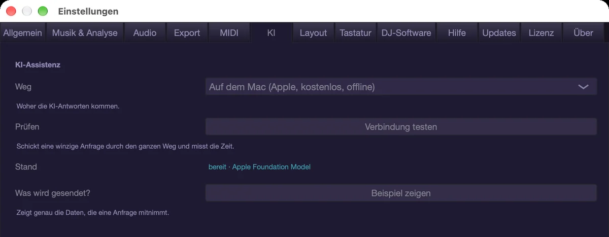 Einstellungen › KI.